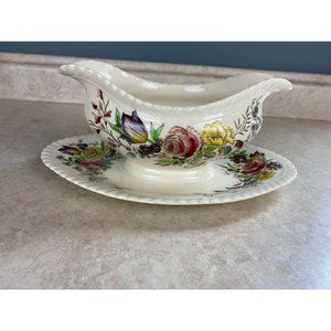 Windsor Wear Garden Bouquet by Johnson Bros Porcelain Gravy Sauce Boat